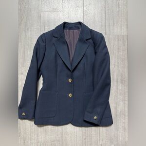 Vintage The Scotch House 100% Wool Navy Blazer - Gold Flower Buttons - Size XS